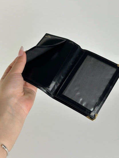 Vintage Celine Paris Foldable Leather wallet black