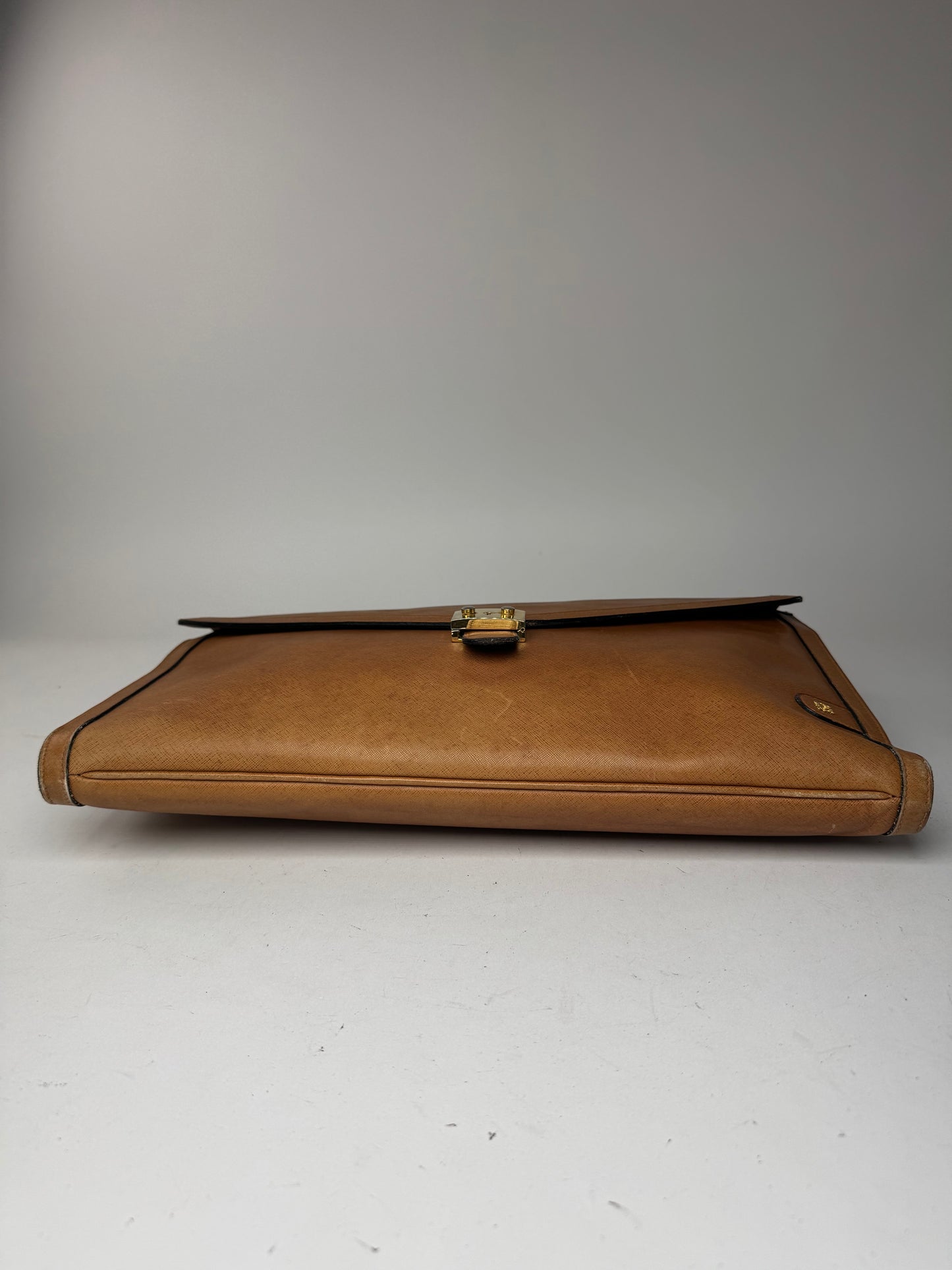 Vintage Loewe Madrid LEATHER Briefcase camel