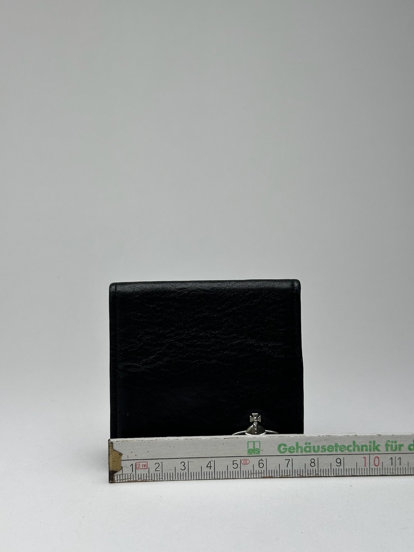 Porte-monnaie vintage en cuir noir Vivienne Westwood