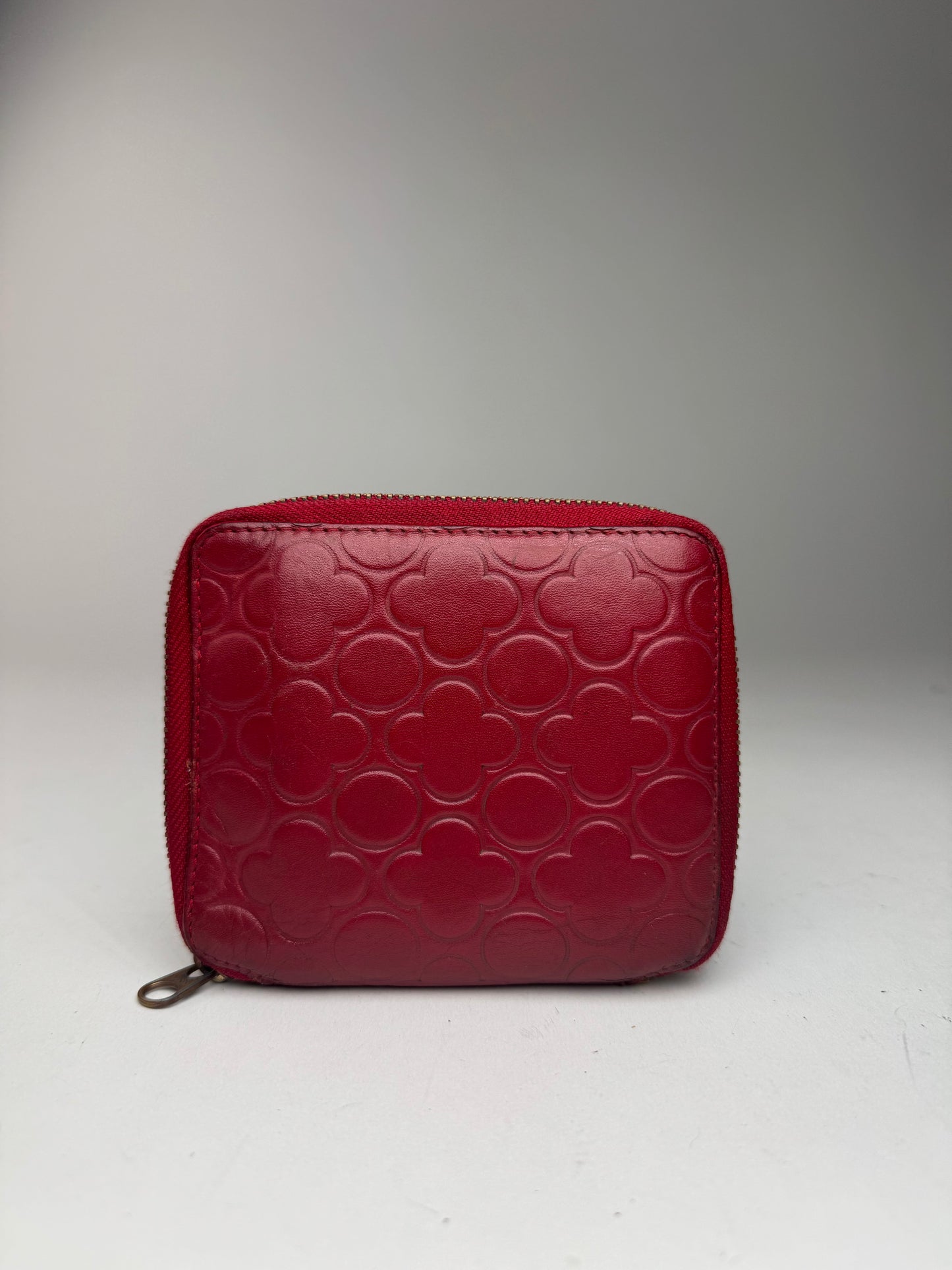 Portefeuille Vintage Comme Des Garçons Zippy Leather rouge