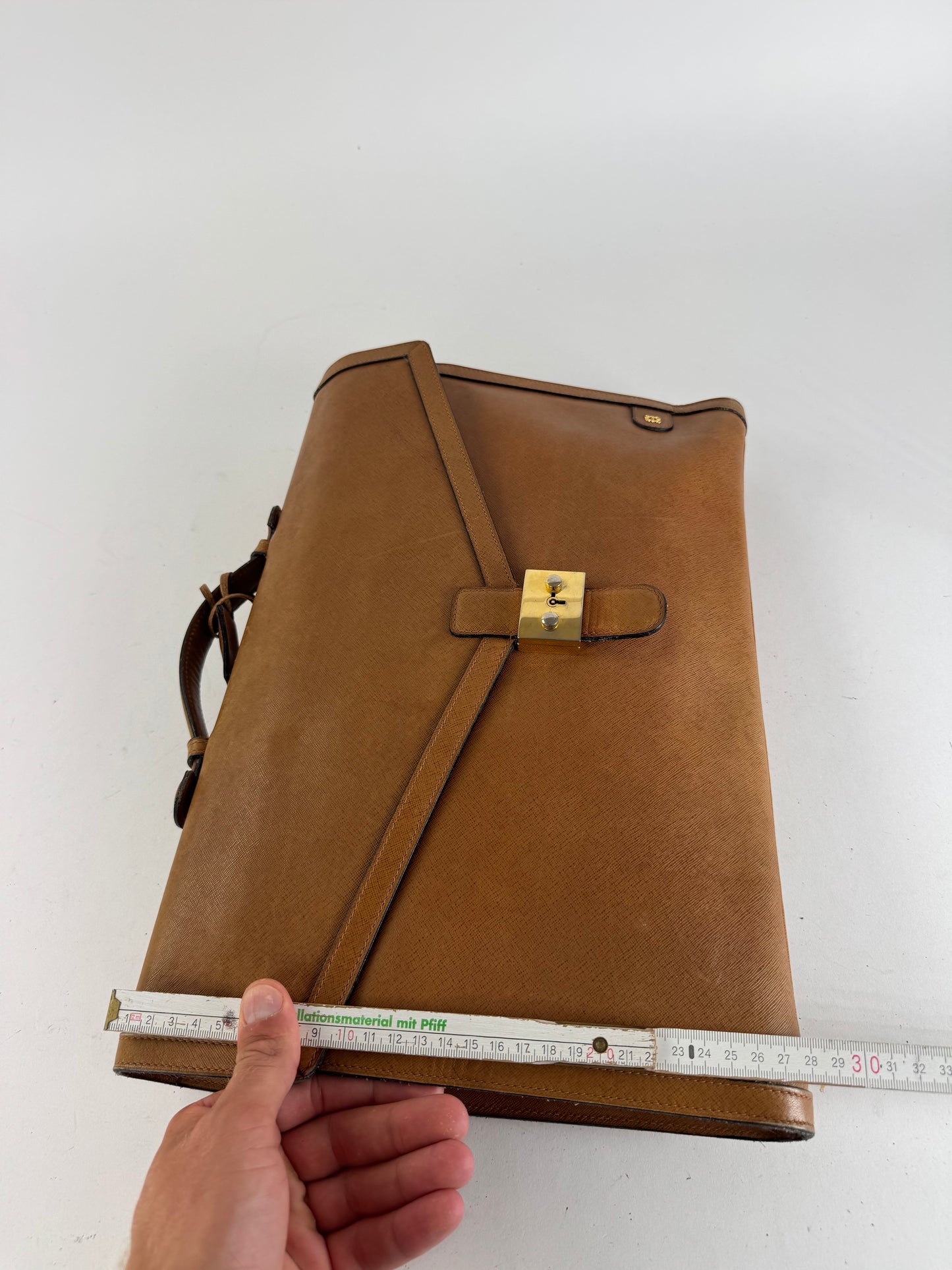 Vintage Loewe Madrid LEATHER Briefcase camel