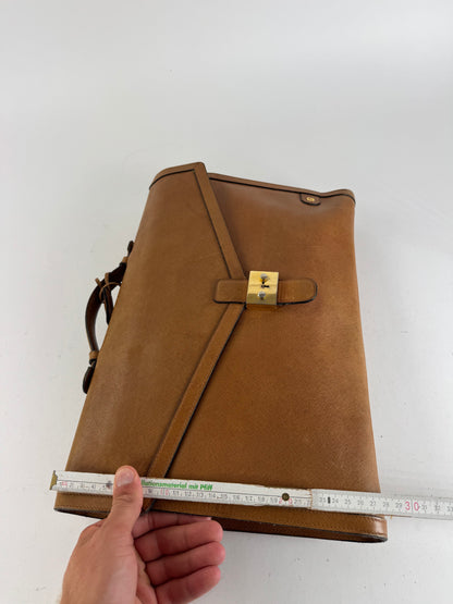 Vintage Loewe Madrid LEATHER Briefcase camel