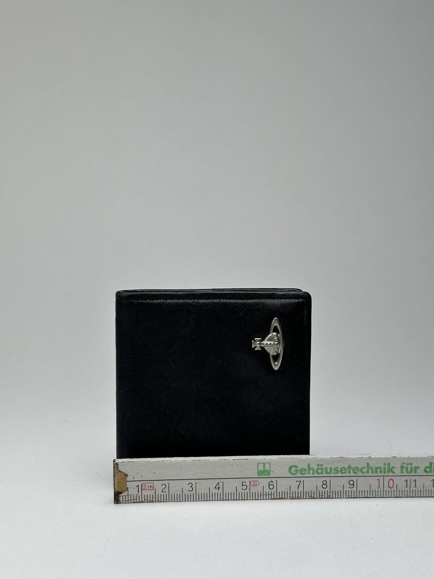 Porte-monnaie vintage en cuir noir Vivienne Westwood