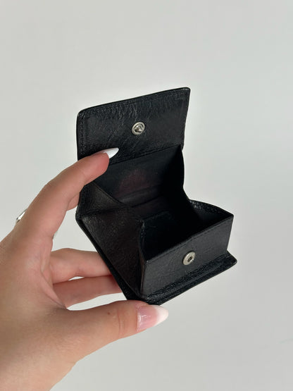 Porte-monnaie vintage en cuir noir Vivienne Westwood