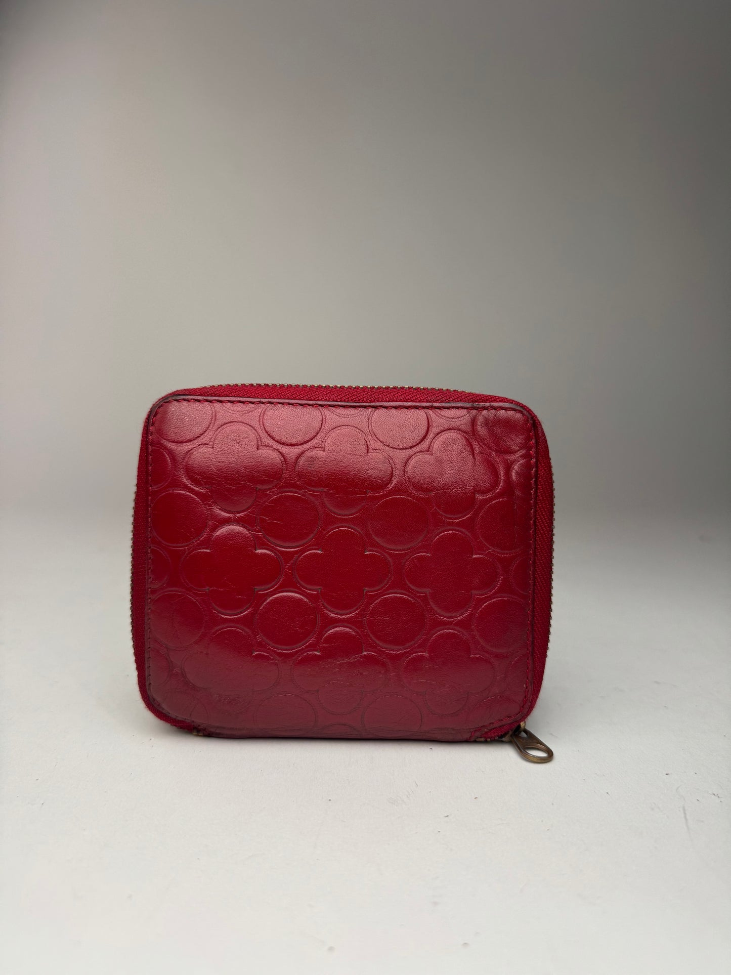Portefeuille Vintage Comme Des Garçons Zippy Leather rouge