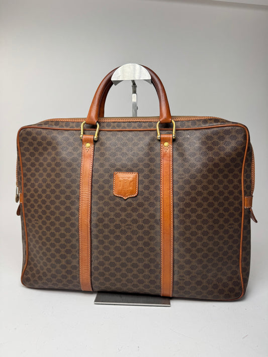 Sac vintage en cuir monogramme Triomphe de Céline Paris marron