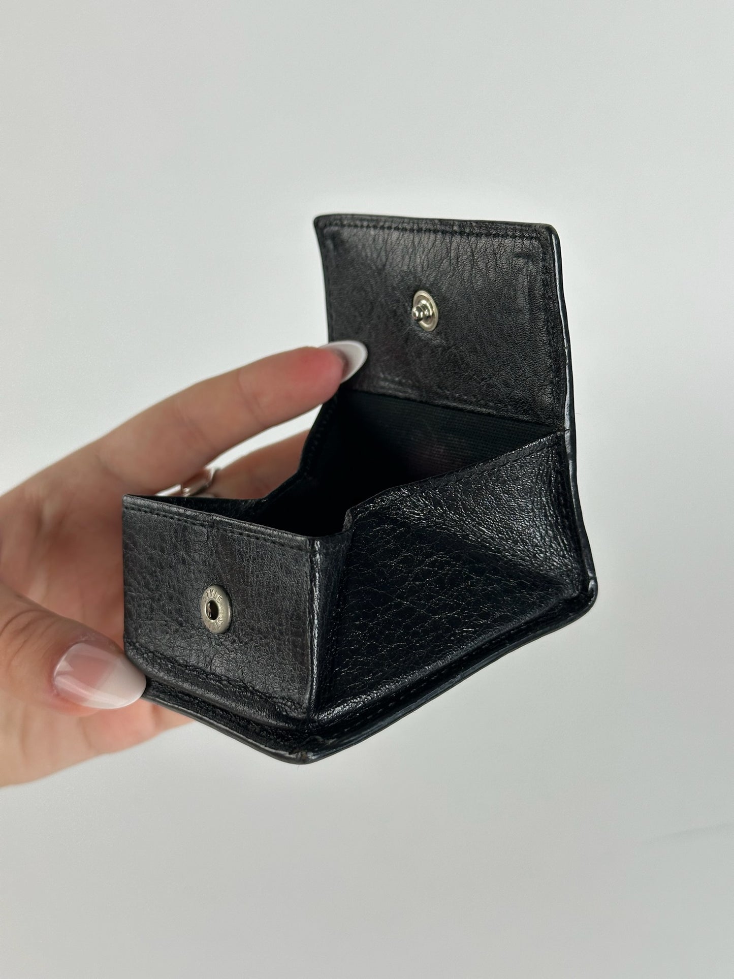 Porte-monnaie vintage en cuir noir Vivienne Westwood