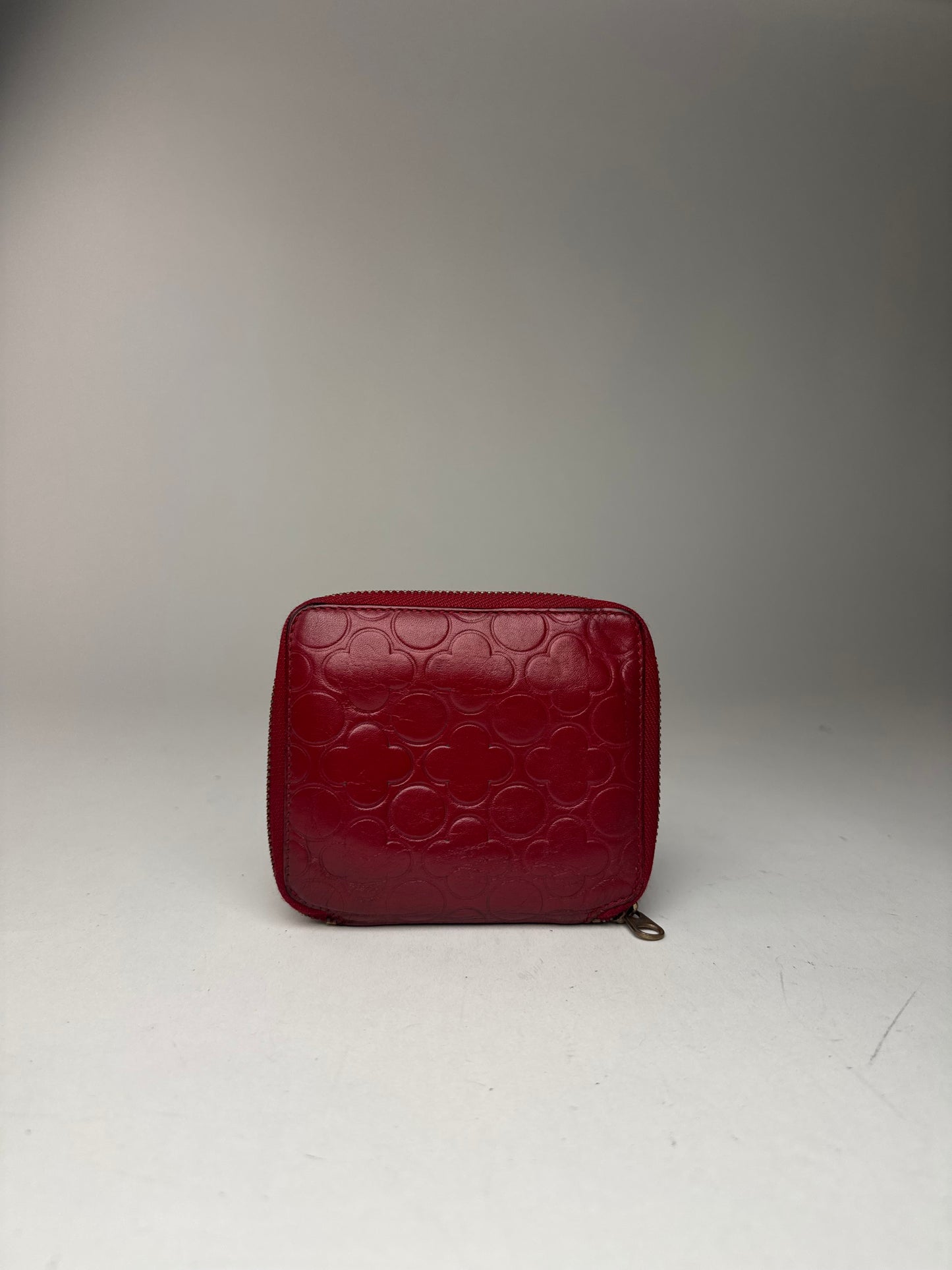 Portefeuille Vintage Comme Des Garçons Zippy Leather rouge