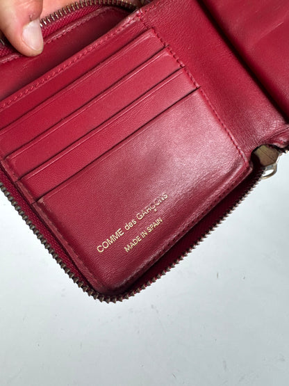 Portefeuille Vintage Comme Des Garçons Zippy Leather rouge