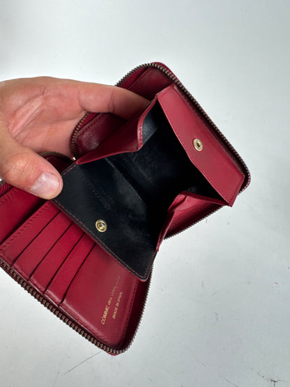 Portefeuille Vintage Comme Des Garçons Zippy Leather rouge