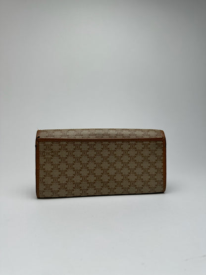 Vintage Celine Monogram Leather wallet beige