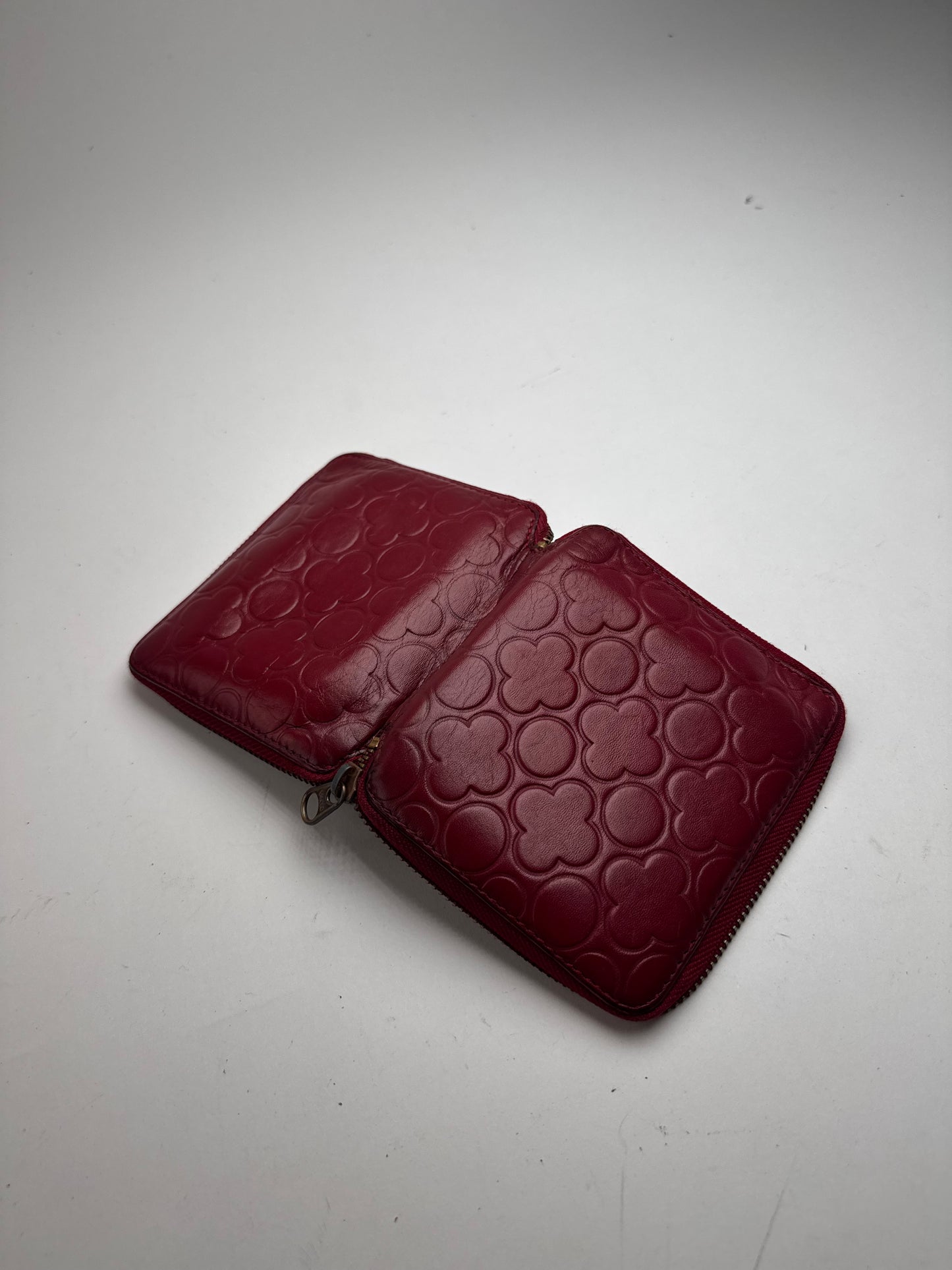 Portefeuille Vintage Comme Des Garçons Zippy Leather rouge