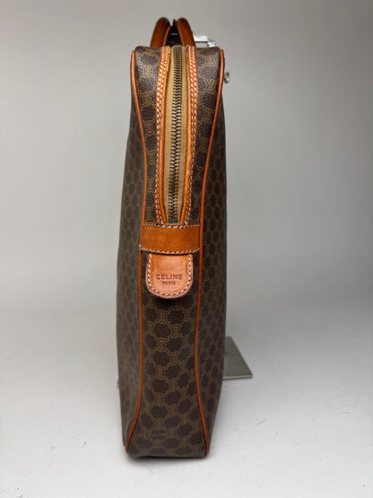 Sac vintage en cuir monogramme Triomphe de Céline Paris marron