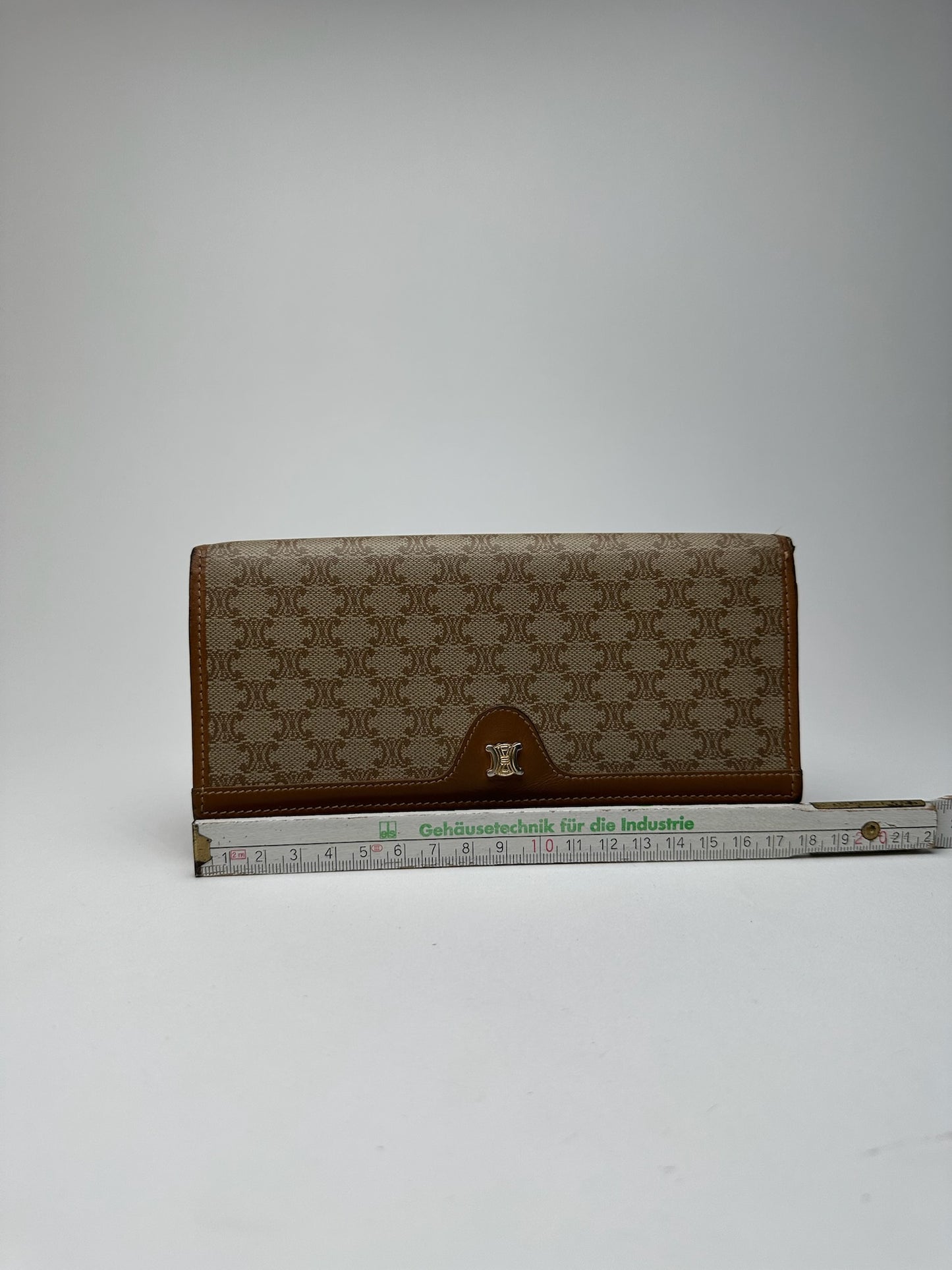 Vintage Celine Monogram Leather wallet beige
