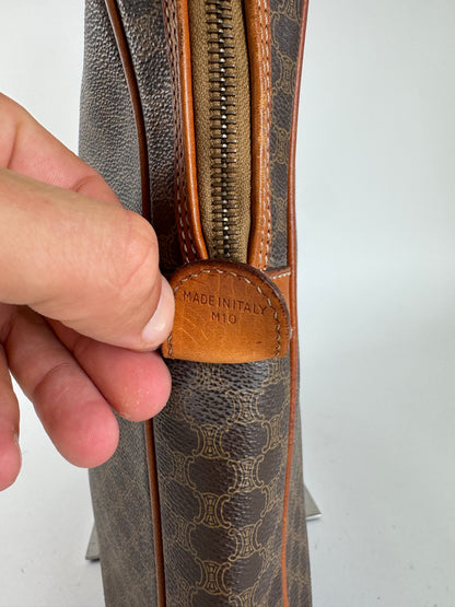 Sac vintage en cuir monogramme Triomphe de Céline Paris marron