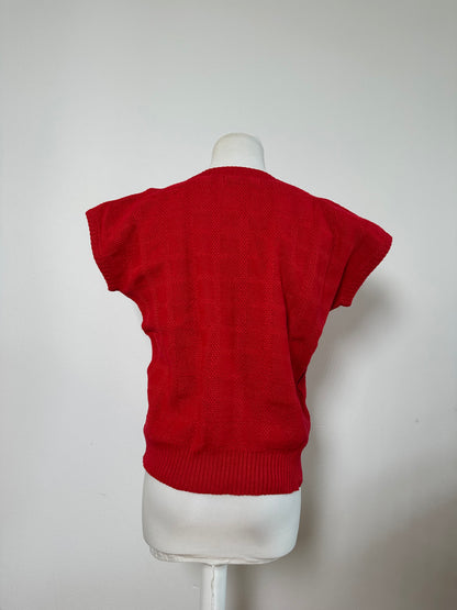 Vintage Dior Cotton Acrylic Sweater Red M