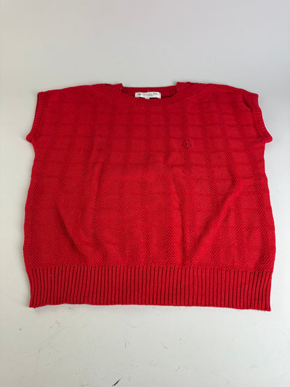 Vintage Dior Cotton Acrylic Sweater Red M