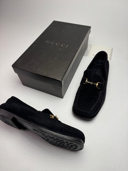 Vintage Gucci Horsebit Suede Loafer Black EU36,5