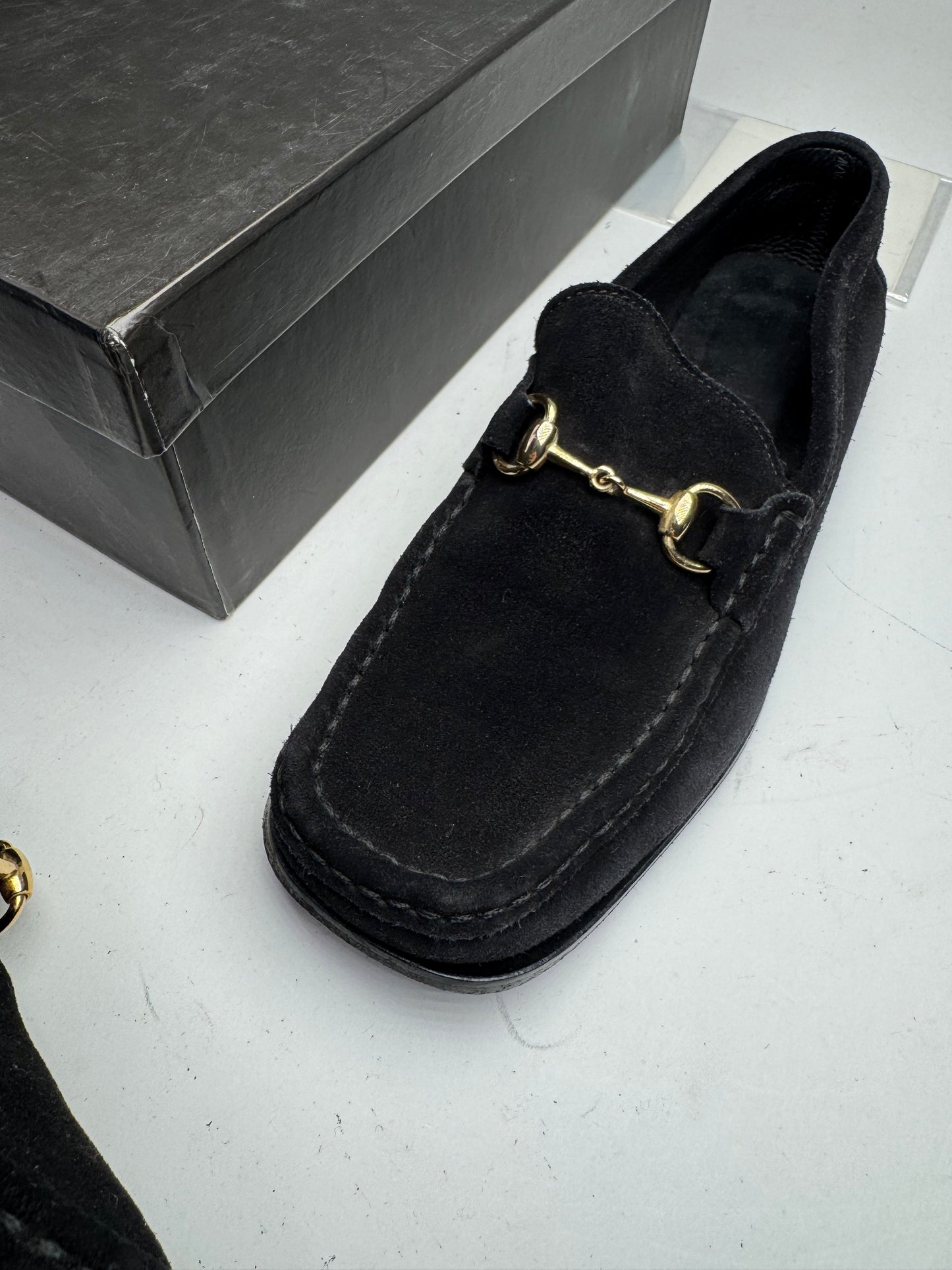 Vintage Gucci Horsebit Suede Loafer Black EU36,5