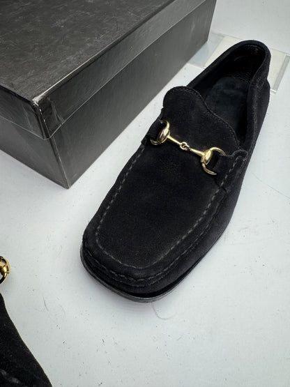 Vintage Gucci Horsebit Suede Loafer Black EU36,5