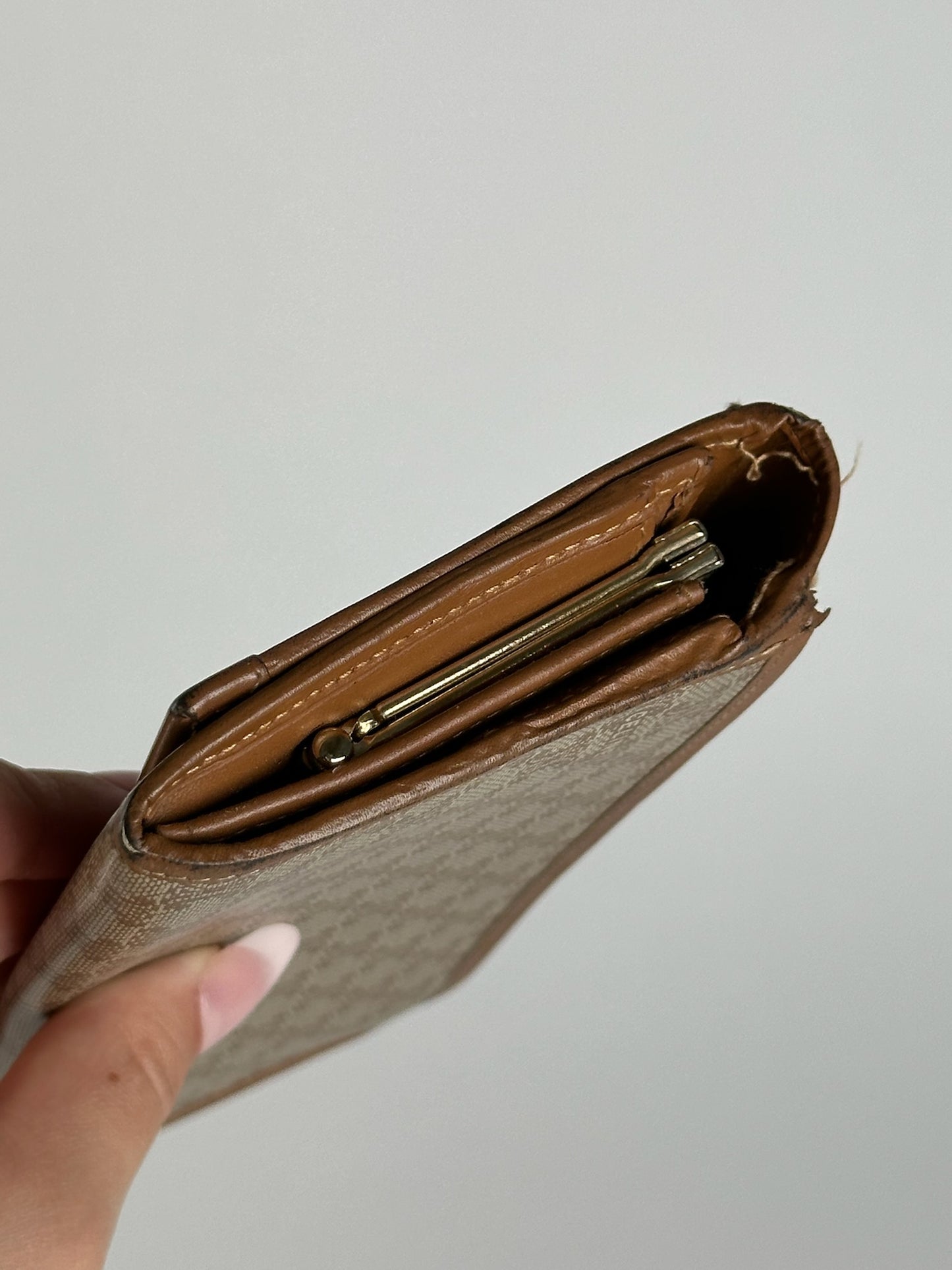 Vintage Celine Monogram Leather wallet beige