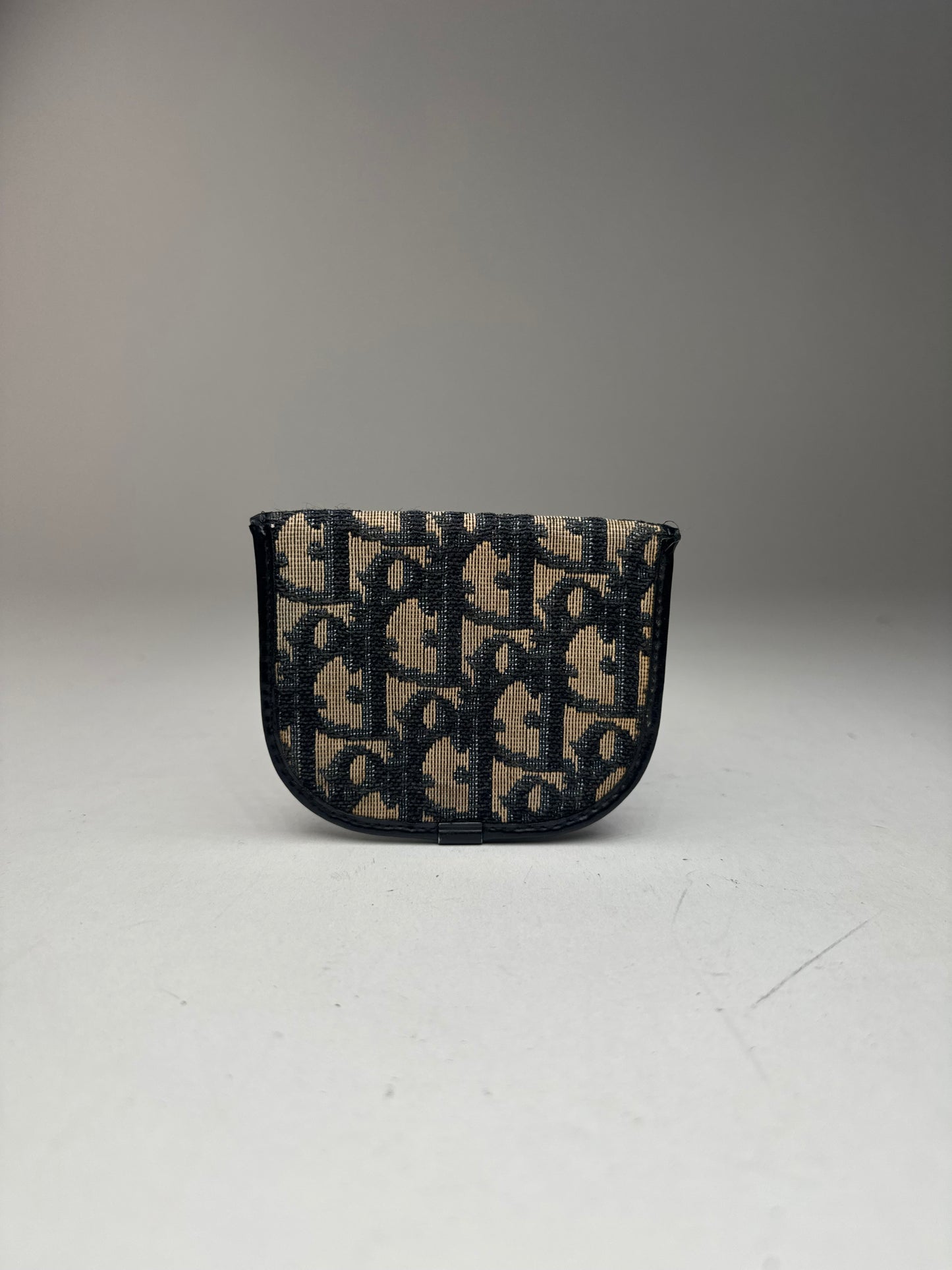 Porte-cartes oblique vintage Dior Monogram beige bleu