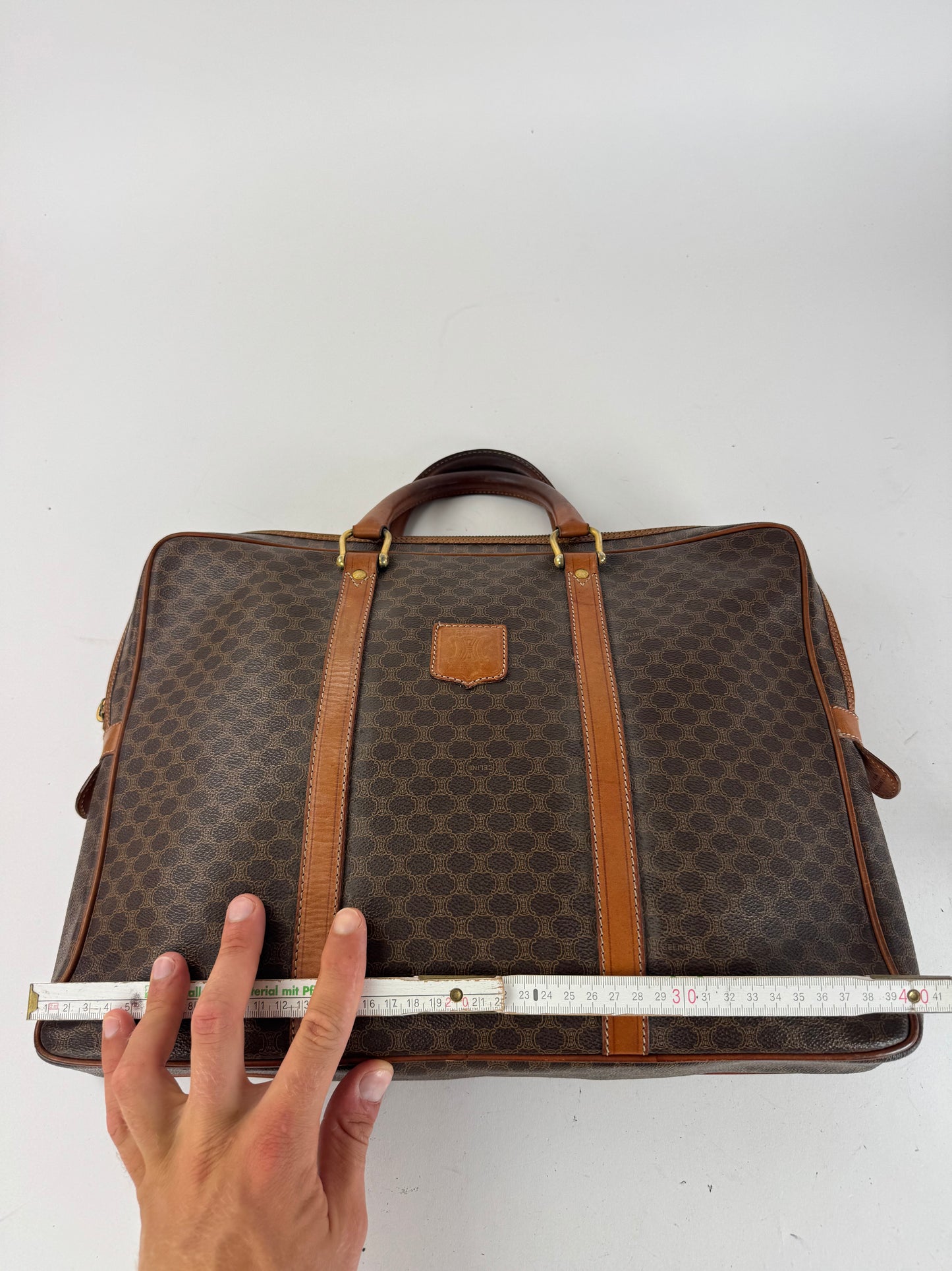 Sac vintage en cuir monogramme Triomphe de Céline Paris marron