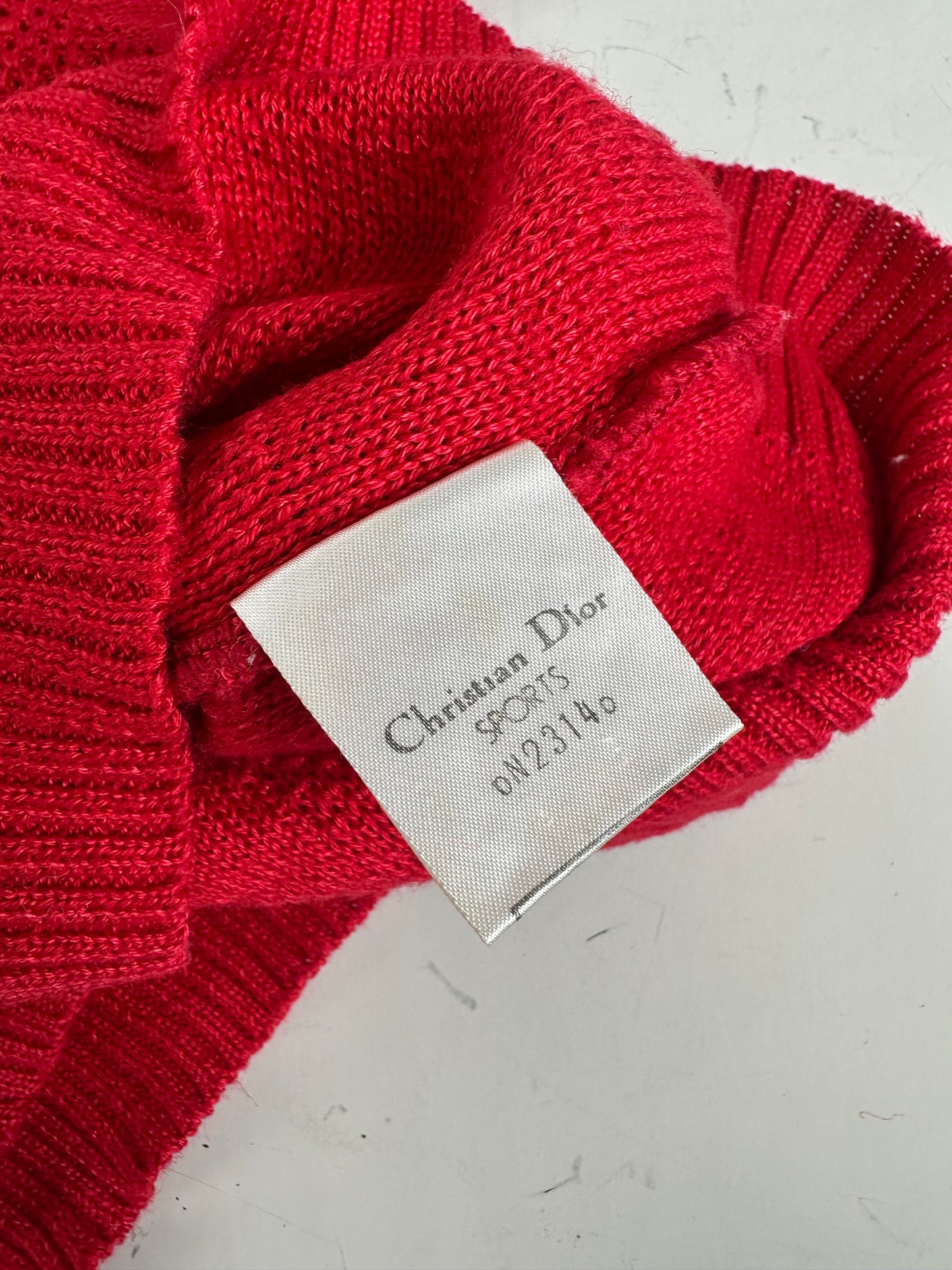 Vintage Dior Cotton Acrylic Sweater Red M
