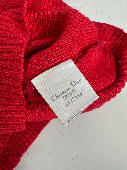 Vintage Dior Cotton Acrylic Sweater Red M