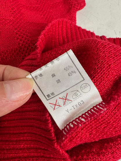 Vintage Dior Cotton Acrylic Sweater Red M