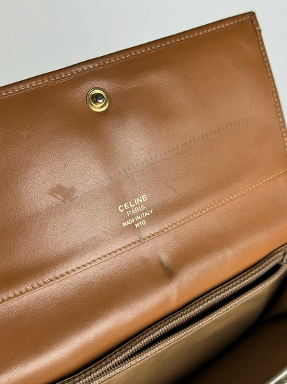 Vintage Celine Monogram Leather wallet beige