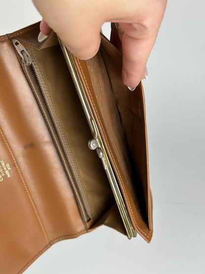 Vintage Celine Monogram Leather wallet beige