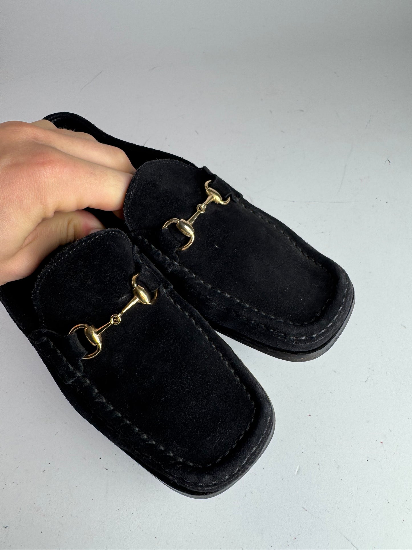 Vintage Gucci Horsebit Suede Loafer Black EU36,5