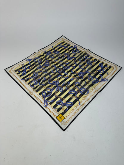 Vintage Fendi Scarf Striped Yellow Black