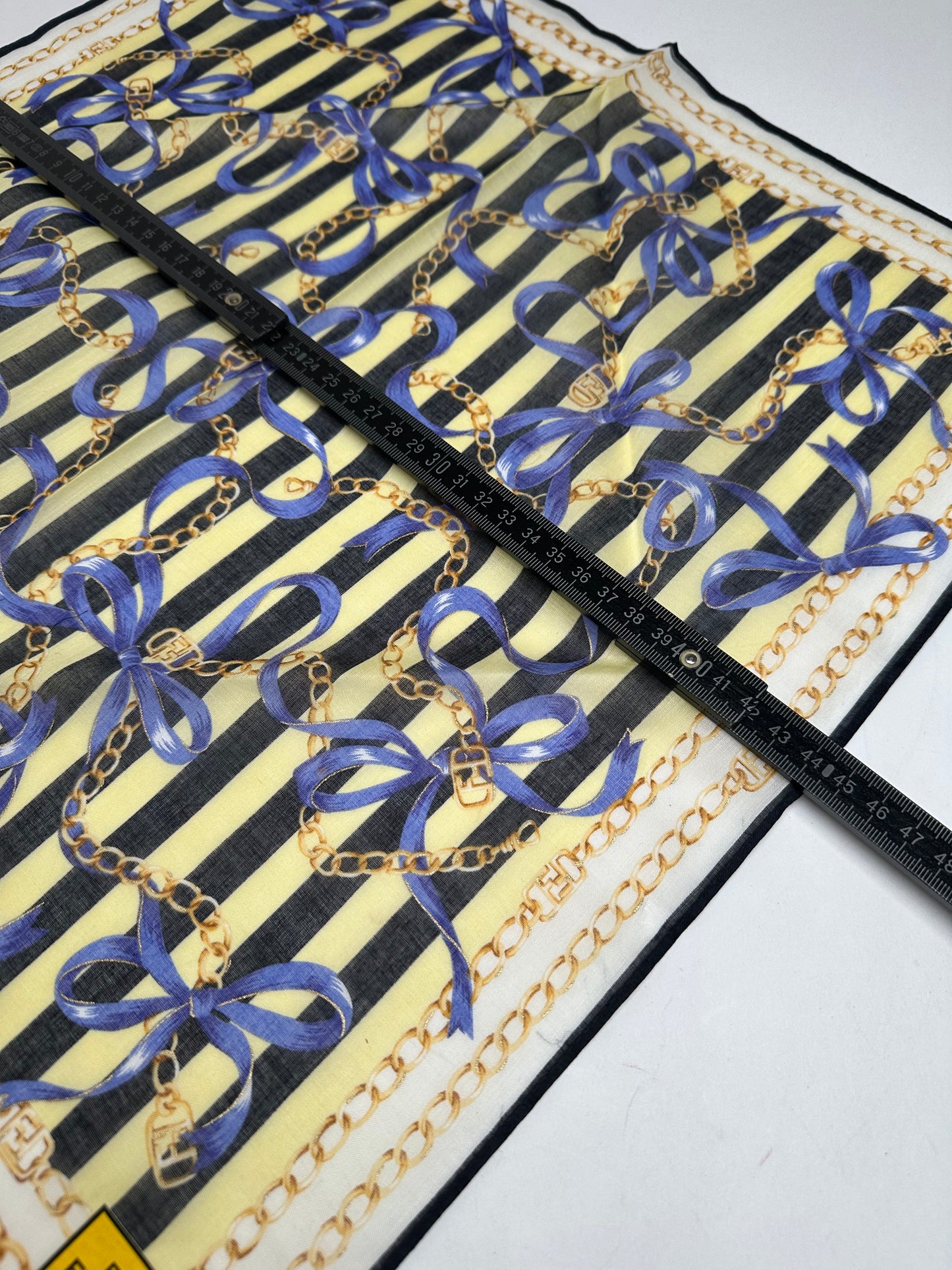 Vintage Fendi Scarf Striped Yellow Black