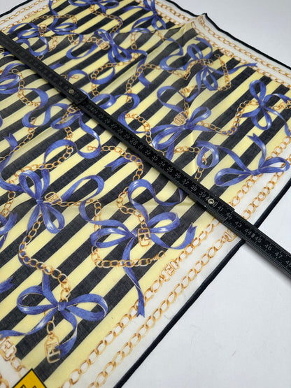 Vintage Fendi Scarf Striped Yellow Black