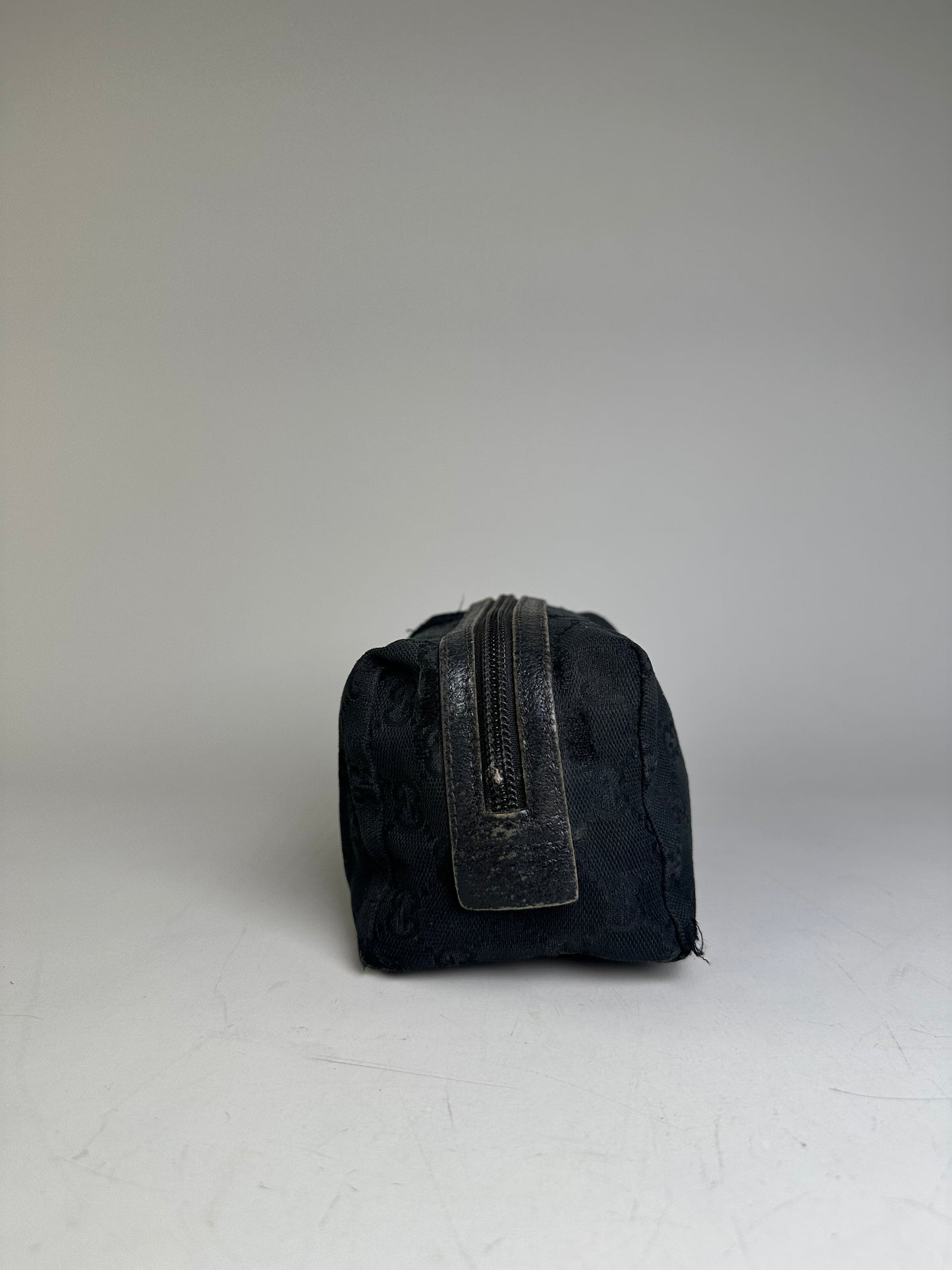 Vintage Gucci GG Supreme Cosmetic Case Black Silver