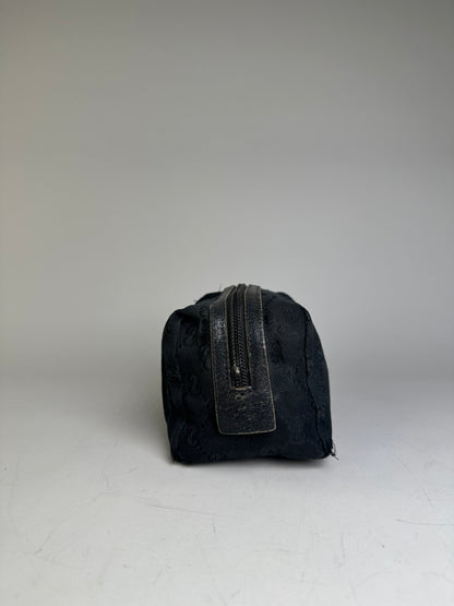 Vintage Gucci GG Supreme Cosmetic Case Black Silver
