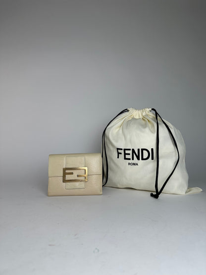 Vintage Fendi Baguette Leather Wallet White