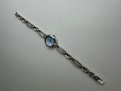 Vintage Courreges Stainless Steel Bracelet Watch Light Blue Silver