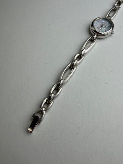 Vintage Courreges Stainless Steel Bracelet Watch Light Blue Silver