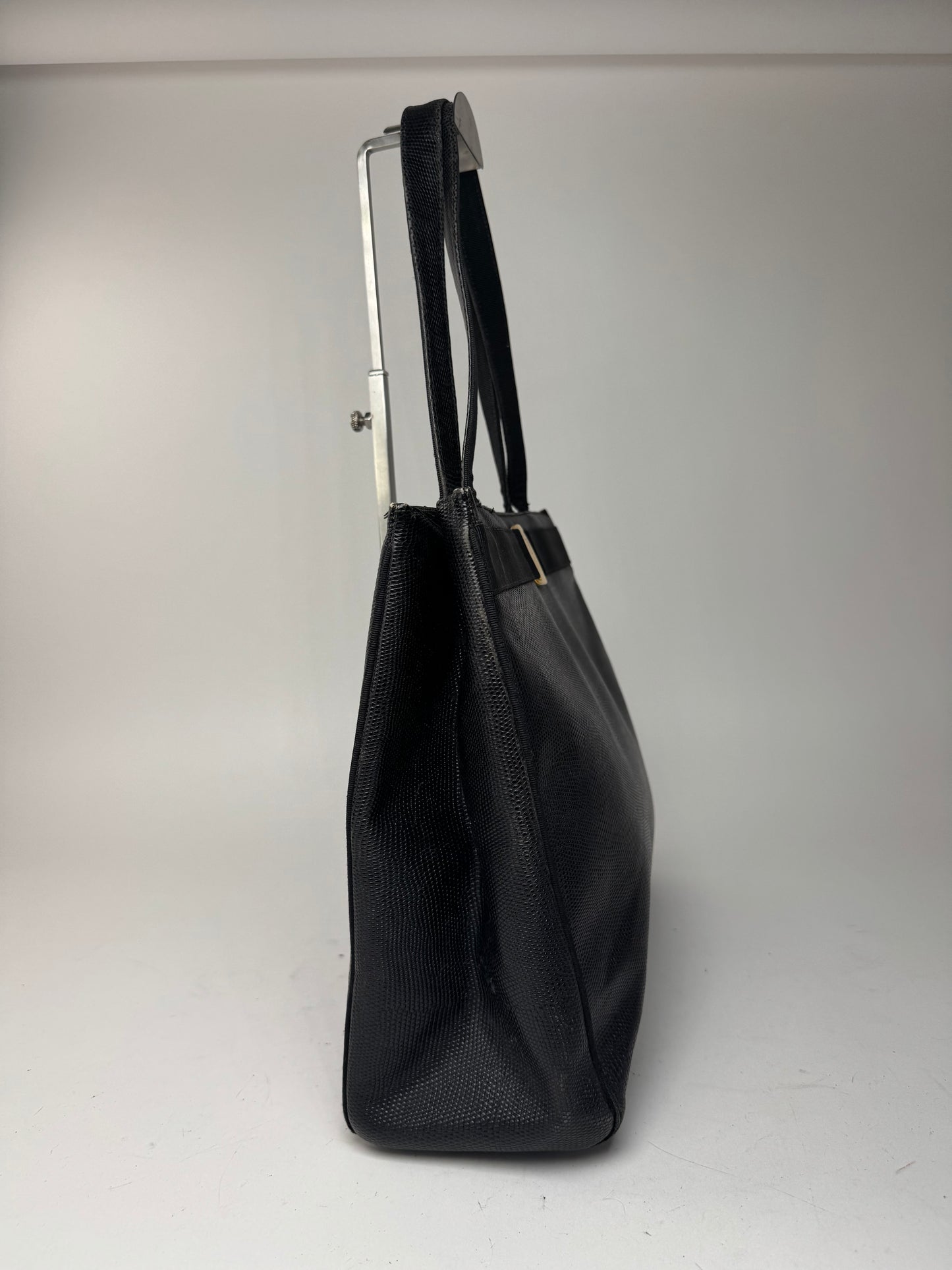 Sac vintage en cuir noir Salvatore Ferragamo