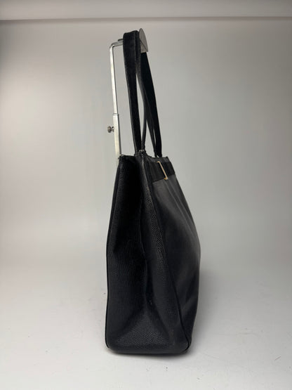 Sac vintage en cuir noir Salvatore Ferragamo