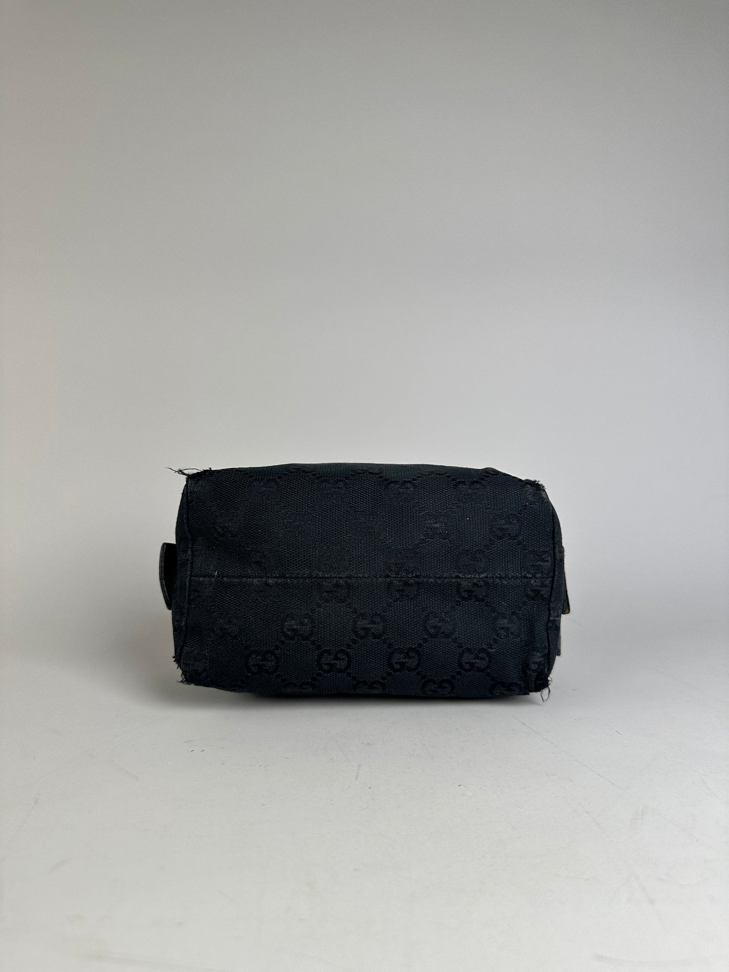 Vintage Gucci GG Supreme Cosmetic Case Black Silver