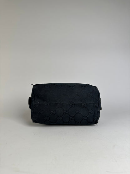 Vintage Gucci GG Supreme Cosmetic Case Black Silver