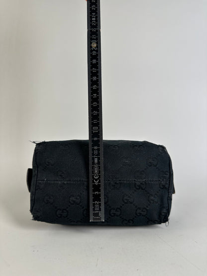 Vintage Gucci GG Supreme Cosmetic Case Black Silver