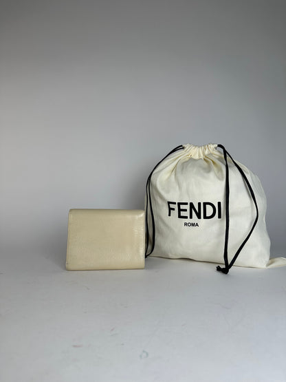 Vintage Fendi Baguette Leather Wallet White