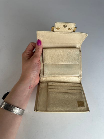 Vintage Fendi Baguette Leather Wallet White