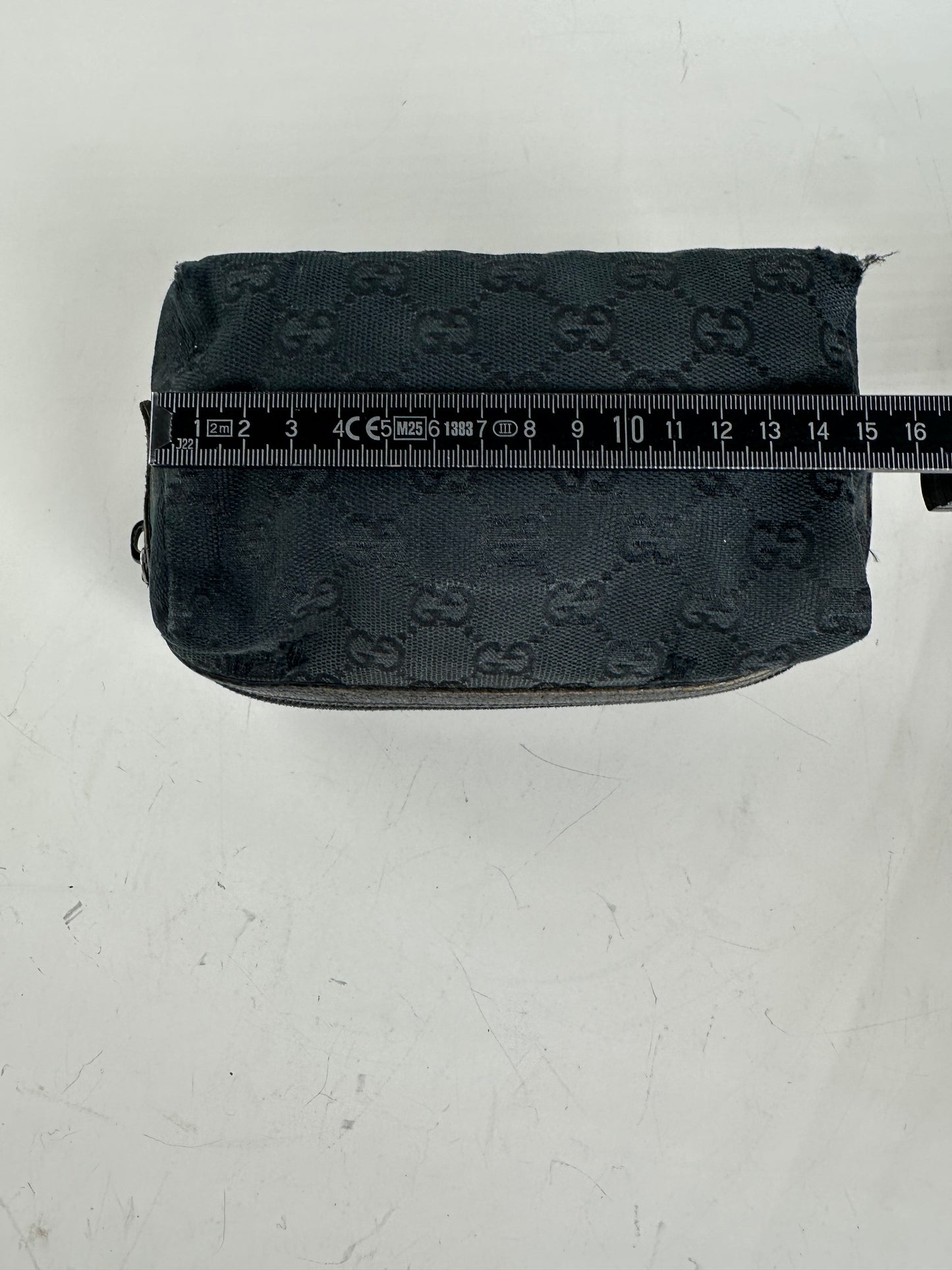 Vintage Gucci GG Supreme Cosmetic Case Black Silver