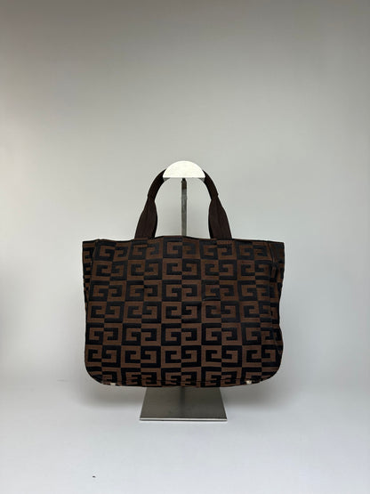 Vintage Givenchy 4G Canvas Tote Late 1990s Brown Black